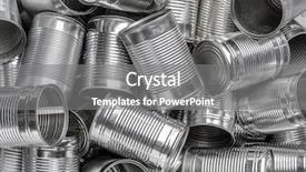  Presentation with hawker food many kind - Audience pleasing PPT theme consisting of many empty food cans backdrop and a gray colored foreground