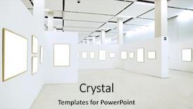  Presentation with museum - Cool new presentation theme with many empty frames in free backdrop and a light gray colored foreground