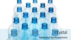  Presentation with plastic bottle - Presentation enhanced with work team having a meeting together against snow background and a gray colored foreground
