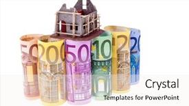  Presentation with shell - Amazing PPT theme having many euro bank notes backdrop and a  colored foreground