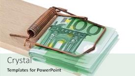 Presentation with euro zone - PPT theme with many-euro-banknotes background and a seafoam green colored foreground