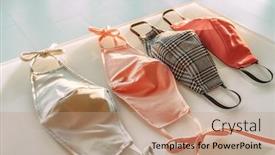  Presentation with cotton fabric - Colorful presentation theme enhanced with many-fabric-face-masks backdrop and a coral colored foreground