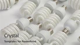  Presentation with pile - PPT theme having many fluorescent lightbulbs background and a light gray colored foreground