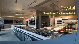  Presentation with retail store - Slides enhanced with many-gas-stoves-selling background and a tawny brown colored foreground