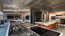  Presentation with retail store - Beautiful slides featuring many-gas-stoves-selling backdrop and a gray colored foreground