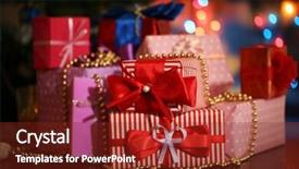  Presentation with gifts - Beautiful theme featuring many gifts on bright background backdrop and a  colored foreground