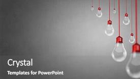  Presentation with light hanging - Amazing slide deck having many glass light bulbs hanging backdrop and a gray colored foreground
