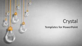  Presentation with light hanging - Colorful presentation design enhanced with many glass light bulbs hanging backdrop and a light gray colored foreground