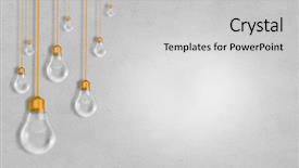  Presentation with light hanging - Presentation theme with many glass light bulbs hanging background and a  colored foreground