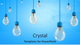  Presentation with light hanging - Slide set consisting of many glass light bulbs hanging background and a light blue colored foreground