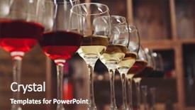  Presentation with wine - Slides consisting of many glasses of different wine background and a tawny brown colored foreground