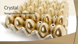  Presentation with egg - PPT layouts having many golden eggs in egg background and a lemonade colored foreground
