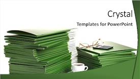  Presentation with green coffee - Amazing theme having many green folder with cup of coffee isolated on white backdrop and a white colored foreground