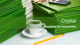  Presentation with green coffee - PPT layouts consisting of many green folder with cup of coffee closeup background and a forest green colored foreground