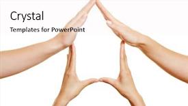  Presentation with shape - Slide set having hand writing stop fraud background and a  colored foreground.