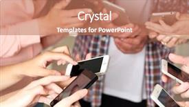  Presentation with nurses and mobile phones - Slide set enhanced with many hands holding mobile phones background and a coral colored foreground