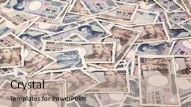  Presentation with philippine currency american period money - Amazing theme having many japanese yen the currency backdrop and a mint green colored foreground