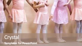  Presentation with dance program for kids - Presentation enhanced with many kids legs ballerina ballet background and a coral colored foreground
