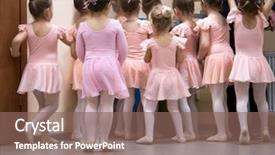  Presentation with dance program for kids - Amazing presentation theme having many kids legs ballerina ballet backdrop and a violet colored foreground