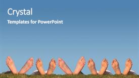  Presentation with sacred geometry symbol collage - PPT theme consisting of many legs on grass collage background and a  colored foreground