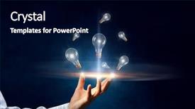  Presentation with light bulbs - Beautiful theme featuring many light bulbs in palm mixed media backdrop and a black colored foreground