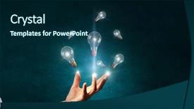  Presentation with light bulbs - Colorful slides enhanced with many light bulbs in palm backdrop and a  colored foreground