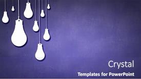  Presentation with light hanging - Presentation theme with many light bulbs on color background hanging from above background and a violet colored foreground