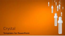  Presentation with light hanging - Cool new presentation theme with many light bulbs on color background hanging from above backdrop and a gray colored foreground