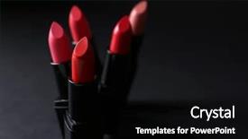  Presentation with lipstick - Beautiful theme featuring many lipsticks on dark background backdrop and a black colored foreground