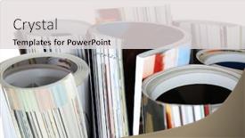  Presentation with magazines - Audience pleasing PPT layouts consisting of many-magazines-close-up backdrop and a light gray colored foreground