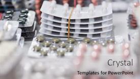  Presentation with packs - Audience pleasing presentation theme consisting of many-medicines-drugs-and-medicine backdrop and a light gray colored foreground