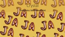  Presentation with balloons - PPT theme with many-metallic-pink-letter-shaped background and a gold colored foreground