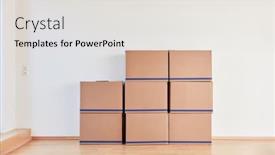  Presentation with moving - Audience pleasing presentation theme consisting of many-moving-boxes-are-stacked backdrop and a lemonade colored foreground