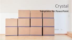  Presentation with boxes - Colorful presentation design enhanced with many-moving-boxes-on-wall backdrop and a lemonade colored foreground