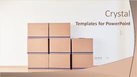  Presentation with moving - Colorful PPT theme enhanced with many-moving-boxes-stacked backdrop and a sky blue colored foreground