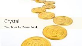  Presentation with gold - Slides featuring many-of-gold-coins-making background and a  colored foreground