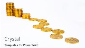  Presentation with gold - Presentation consisting of many-of-gold-coins-making background and a pink colored foreground