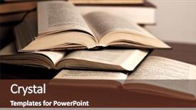  Presentation with old book - Theme having many old books combined background and a tawny brown colored foreground