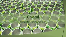  Presentation with energy drink - Presentation design enhanced with many open aluminum cans background and a seafoam green colored foreground