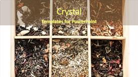  Presentation with tea collection - PPT theme enhanced with many options - wooden box full of different background and a tawny brown colored foreground