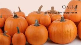  Presentation with halloween frame - PPT theme with many-orange-pumpkins-frame-isolated and a coral colored foreground