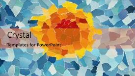  Presentation with blue orange - Audience pleasing PPT theme consisting of many pieces of torn paper backdrop and a gold colored foreground