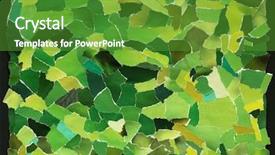  Presentation with green paper texture - Cool new presentation theme with many pieces of torn paper backdrop and a tawny brown colored foreground