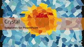  Presentation with blue orange - Cool new PPT theme with many pieces of torn paper backdrop and a gold colored foreground