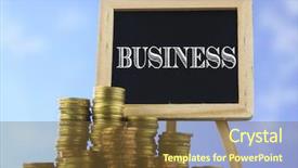  Presentation with piles - Audience pleasing slide set consisting of many piles of coins backdrop and a tawny brown colored foreground