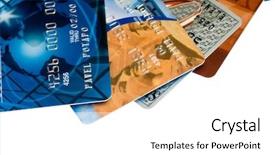  Presentation with bank - Theme enhanced with many plastic bank cards isolated background and a  colored foreground