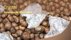  Presentation with plastic bags - Slides having many-potatoes-with-plastic-bags background and a tawny brown colored foreground
