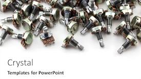  Presentation with hawker food many kind - Colorful PPT layouts enhanced with many-potentiometers-heap-of-potentiometers backdrop and a white colored foreground