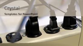  Presentation with power plugs - Slides with many-power-plugs-plugged background and a mint green colored foreground