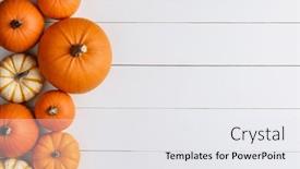 Presentation with rustic wood border - Presentation design consisting of many-pumpkins-top-view-border background and a  colored foreground